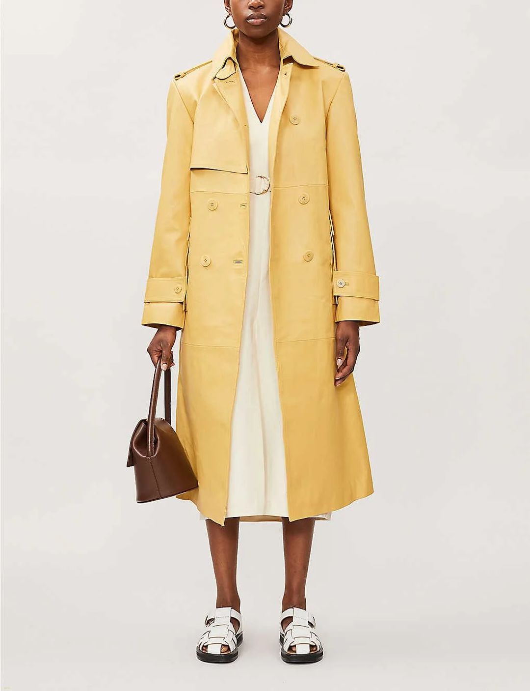Pirello double-breasted leather coat #3